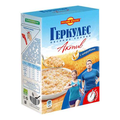 Геркулес Русский продукт актив с отрубями 500 г в Глобус