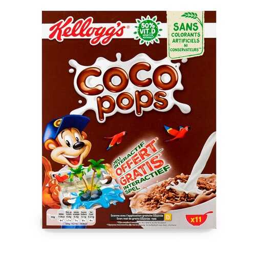 Готовый завтрак Coco Pops шоколадные шарики, Kellogg's, 375/400 г, Франция в Глобус