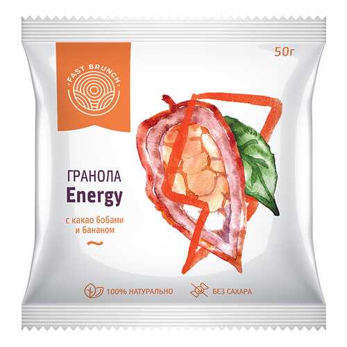 Гранола Fastbrunch Energy с какао бобами и бананом 3 саше в Глобус