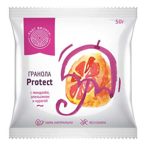 Гранола Fastbrunch Protect с миндалём, апельсином и курагой 3 саше в Глобус