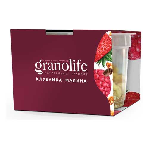 Гранола Granolife клубника-малина 60 г в Глобус