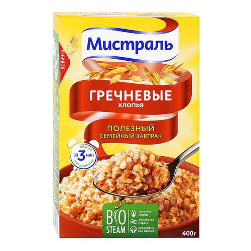 Хлопья гречневые Мистраль 400 г в Глобус