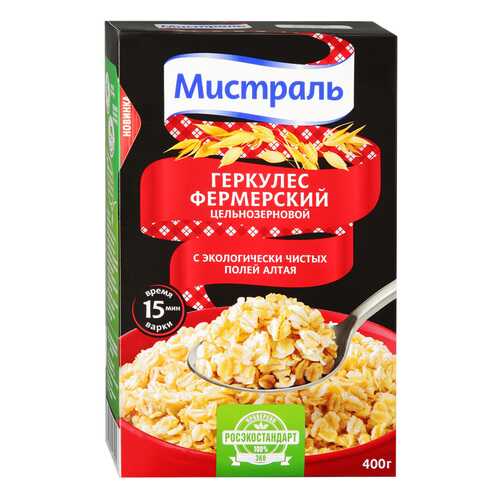 Хлопья Мистраль Геркулес Фермерский 400г в Глобус