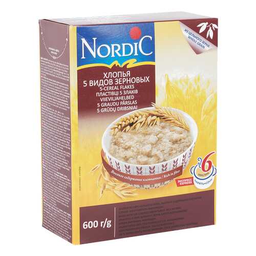 Хлопья Nordic 5 видов зерновых 600 г в Глобус