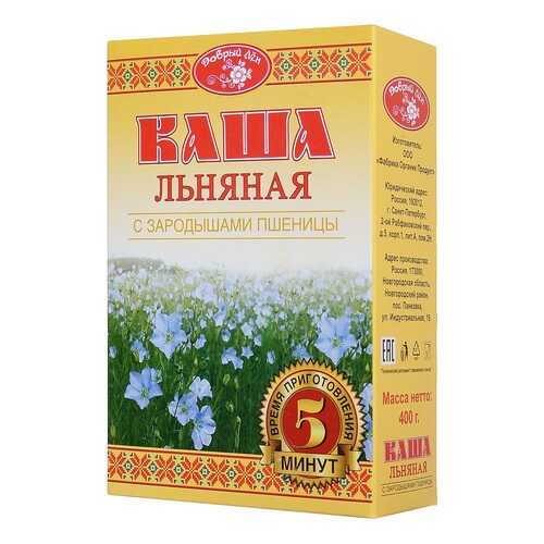 Каша Добрый Лен льняная с зародышами пшеницы 400 г в Глобус