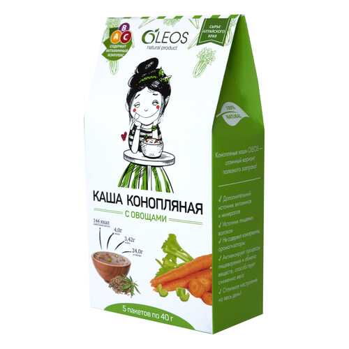 Каша конопляная Oleos с овощами 200 г в Глобус