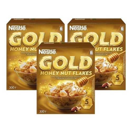 Кукурузные хлопья Gold Flakes с медом и орехами 3*300 г в Глобус