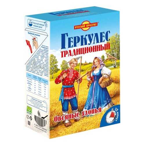 Овсяные хлопья Геркулес Традиционный Русский продукт 500 г в Глобус