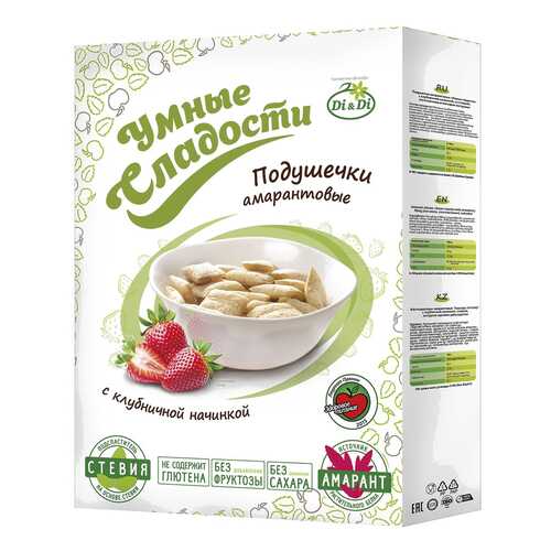 Подушечки амарантовые Умные сладости c клубничной начинкой 220 г в Глобус