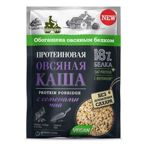Протеиновая овсяная каша Bionova с семенами Чиа 40г в Глобус