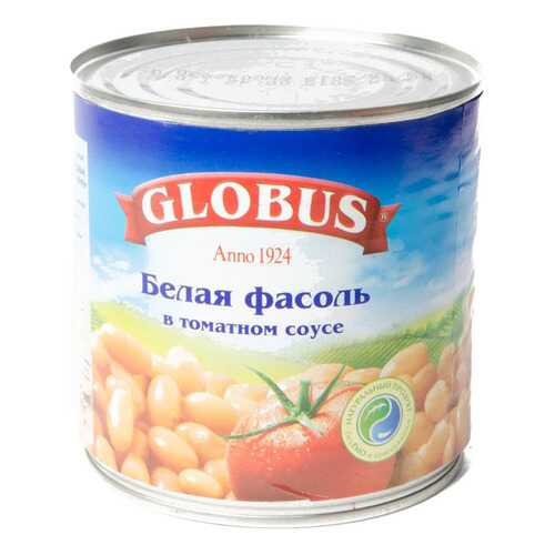 Фасоль Globus белая с томатном соусе 440 г в Глобус