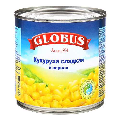 Кукуруза Globus сладкая в зернах в вакуумной упаковке 340 г в Глобус