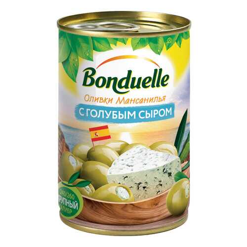 Оливки Bonduelle с голубым сыром 314мл Испания в Глобус