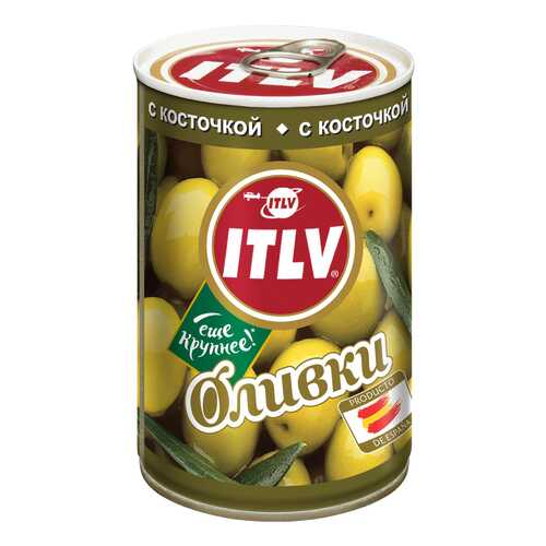 Оливки ITLV с косточкой 300 г в Глобус