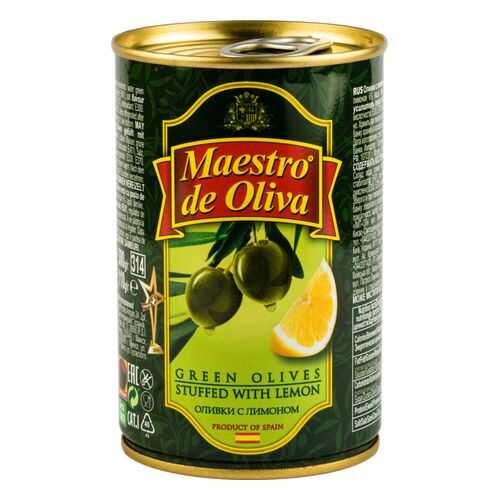 Оливки Maestro de Oliva с лимоном 300 г в Глобус