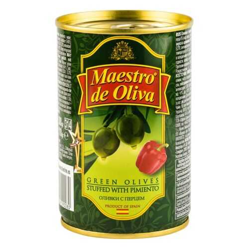 Оливки Maestro de Oliva с перцем 300 г в Глобус