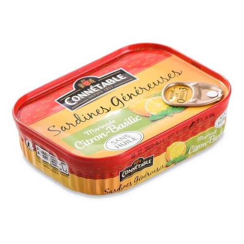 Сардины Connetable Sardines Genereuse в маринаде с лимоном и базиликом BELMA 140г в Глобус