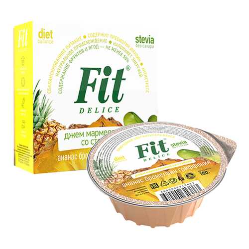 Джем Fit Parad мармелад со стевией ананас бромелайн гриффония в Глобус