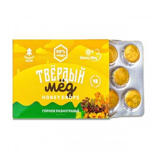 Карамель медовая Honey Way Твердый мед Горное разнотравье 30г в Глобус