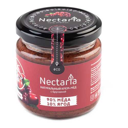 Крем-мёд с брусникой Nectaria 230 г в Глобус