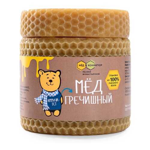 Мёд гречишный в банке из воска от Кристины Монастырской, «Пасеки Монастырской», 320 г в Глобус