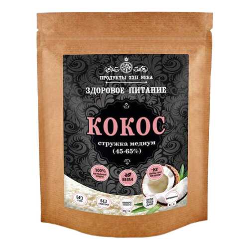 Кокосовая стружка Продукты XXII века медиум 45-65% 200 г в Глобус