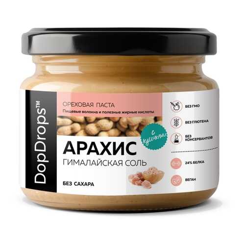 Арахисовая паста хрустящая DopDrops Кранч с гималайской солью 250 г в Глобус