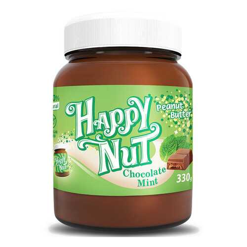 Арахисовая паста шоколадная HAPPY NUT с мятой 330 г в Глобус