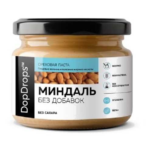 Ореховая паста DopDrops Миндальная без добавок 250 г в Глобус