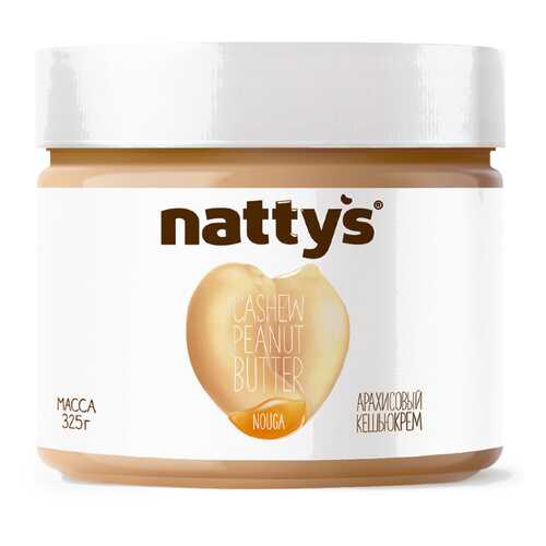 Паста Nattys кешью, арахисовая нуга с мёдом 325 г в Глобус