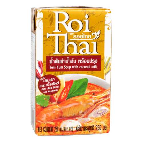 Суп Roi Thai том ям с кокосовым молоком 250 мл в Глобус