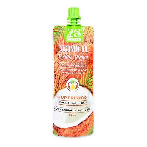 Масло кокосовое 28 SEEDS Extra Virgin холодного отжима 150мл дой-пак Россия в Глобус
