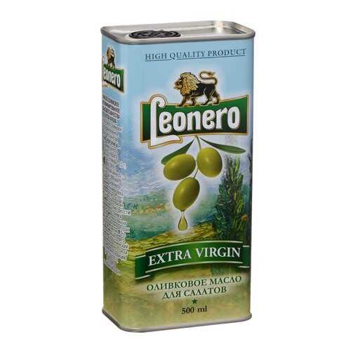 Масло Leonero оливковое нерафинированное для салатов ж/б 500 г в Глобус