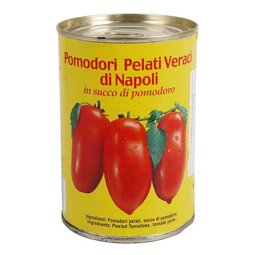 Томаты Sapori di Napoli очищенные в собственном соку консервированные 400 г в Глобус