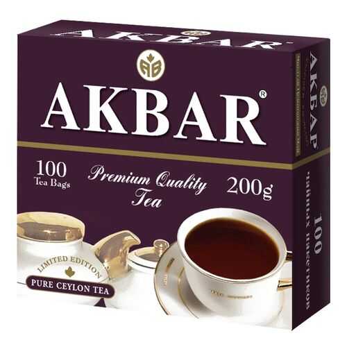 Чай Akbar English Breakfast черный байховый 2 г*100 пакетиков в Глобус