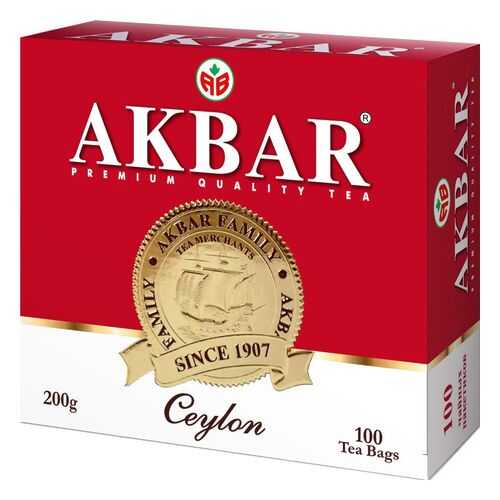 Чай черный Akbar цейлонский 100 пакетиков в Глобус