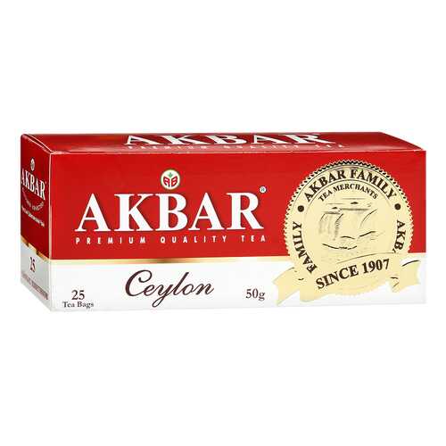 Чай черный Akbar цейлонский 25 пакетиков в Глобус