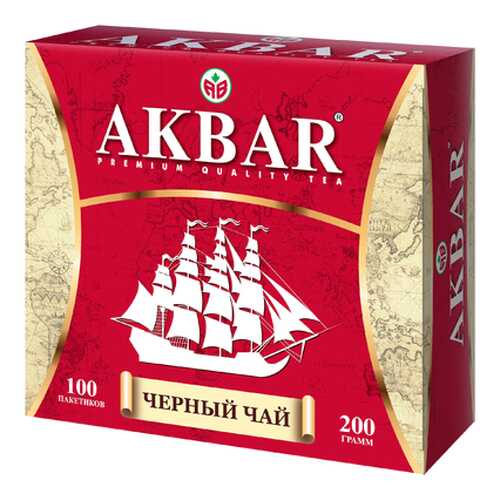 Чай черный Akbar корабль в пакетиках 200 г в Глобус