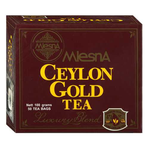 Чай черный Mlesna Ceylon Gold, 50 пак*2г Шри-Ланка в Глобус
