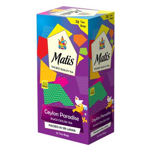 Чай черный в пакетиках для чашки Матис Ceylon Paradise 25*2 г в Глобус