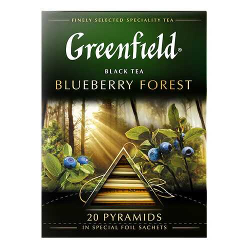 Чай черный в пирамидках Greenfield Blueberry Forest 20 пакетиков в Глобус