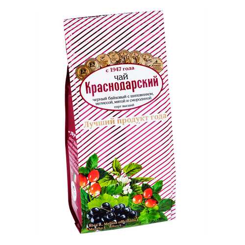 Чай Краснодарский С шиповником, мелиссой, мятой и смородиной черный листовой 100 г в Глобус