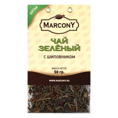 Чай Marcony зеленый с шиповником 50 г в Глобус