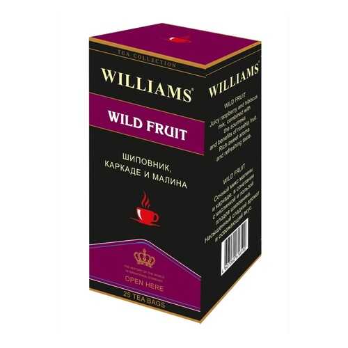 Чай Williams Wild Fruit, шиповник, каркаде, малина, 25 пакетиков в Глобус