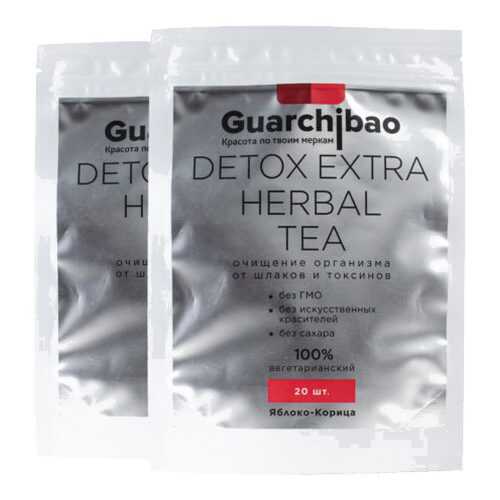 GUARCHIBAO DETOX EXTRA HERBAL TEA набор из 2 упаковок чая для детокса Яблоко-Корица в Глобус