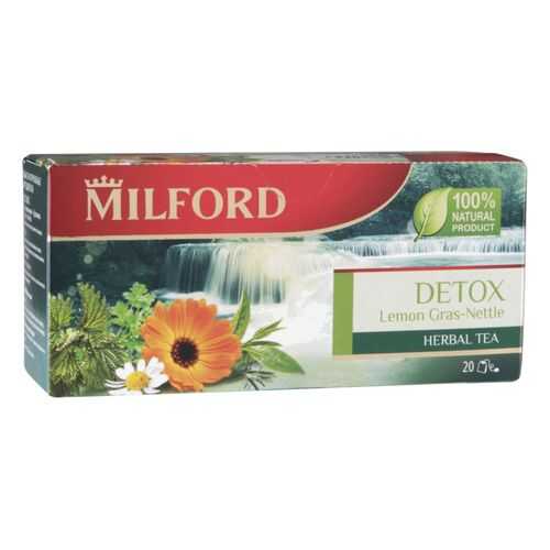 Напиток чайный Milford detox лемонграсс и крапива 20 пакетиков в Глобус