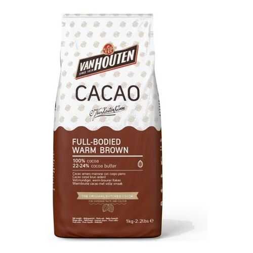 Какао порошок Van Houten 100% full-bodied warm brown 22-24% 1 кг в Глобус
