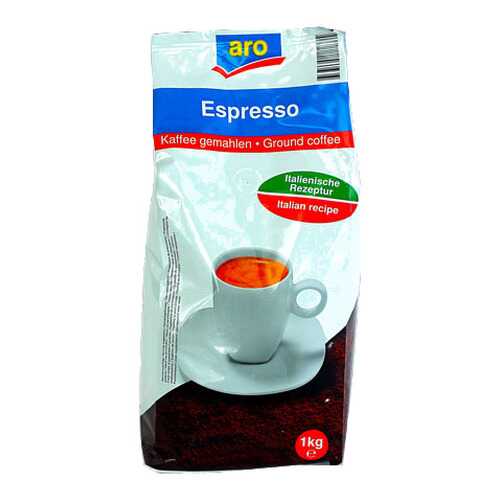Кофе Aro espresso обжаренный в зернах для эспрессо 1 кг в Глобус