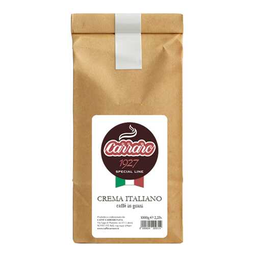 Кофе Carraro crema italiano зерновой 1 кг в Глобус