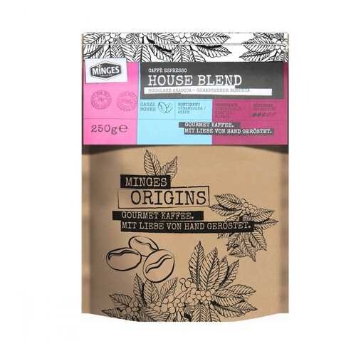 Кофе Minges Origins Caffe Espresso House Blend в зернах 250 г в Глобус